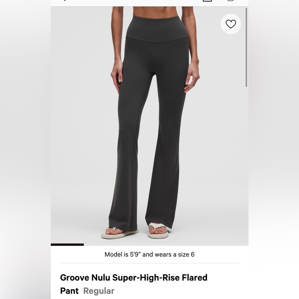 Lululemon Groove NULU Super-High-Rise Flared Pant Graphite Grey Size 14